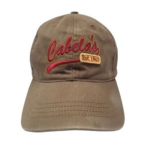 Cabela's Brown Embroidered Baseball Hat/Cap Adult Small/Youth